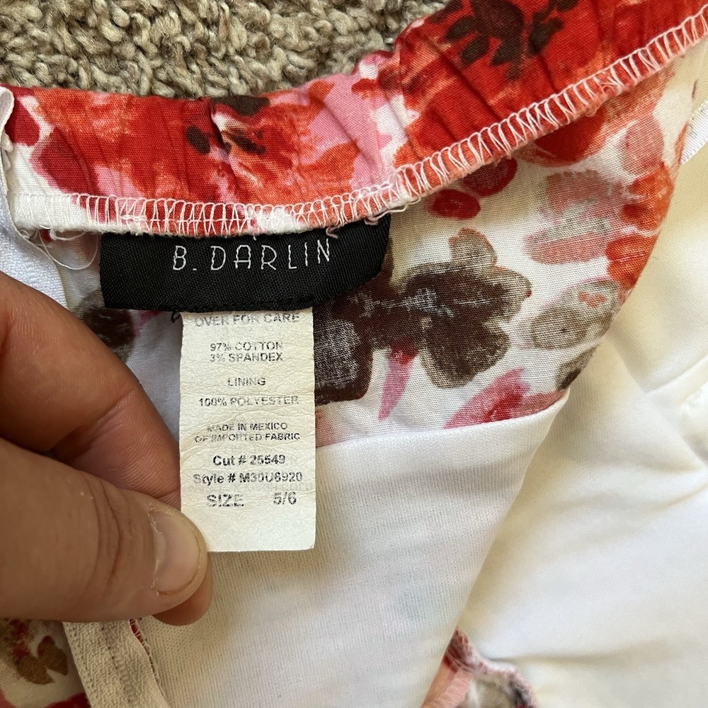 B Darlin Dress Red Floral Halter Sleeveless Size 5/6 Juniors - Picture 3 of 7